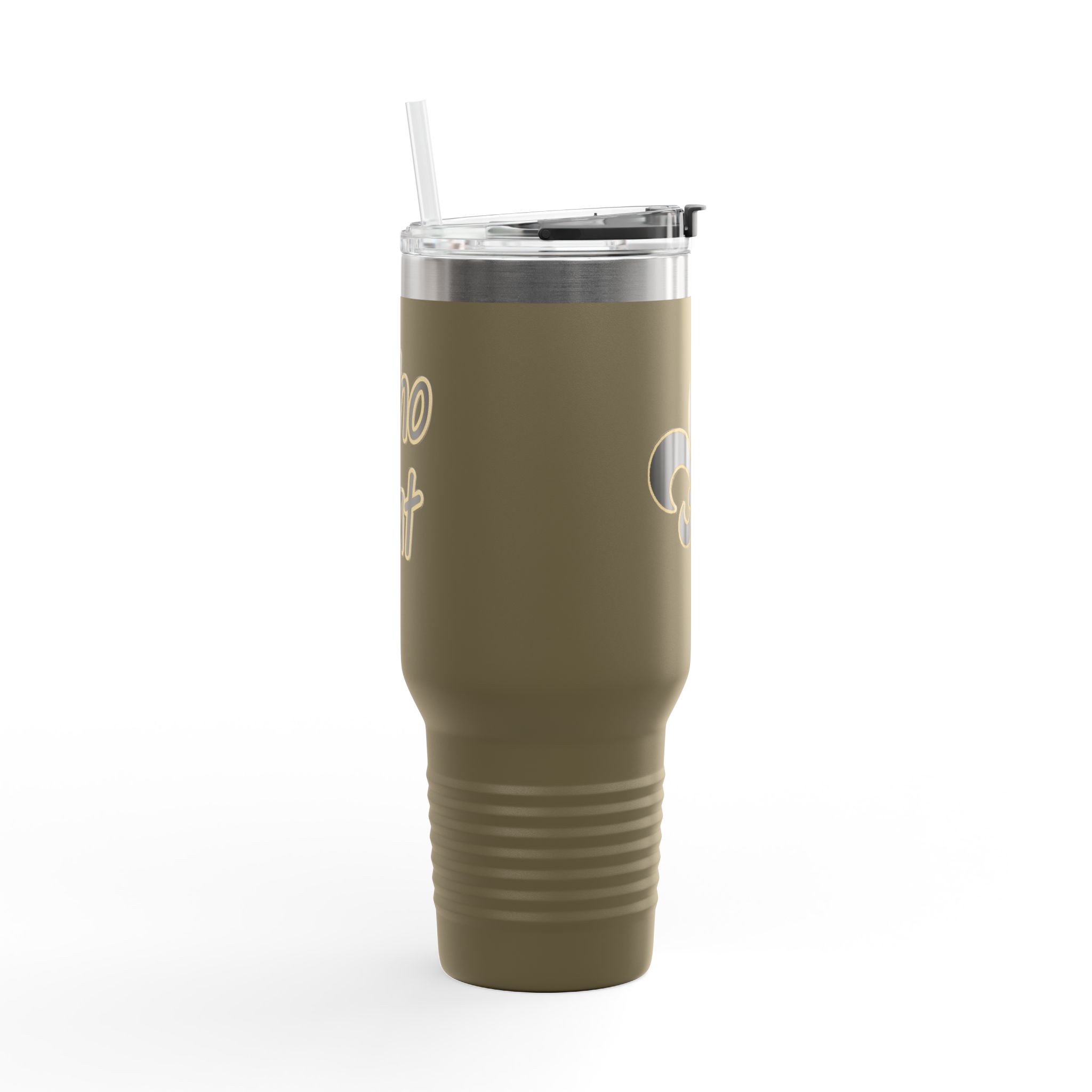 Insulated 40oz Travel Tumbler: Black n Gold Fleur-de-Lis (available in multiple colors) - Image 16