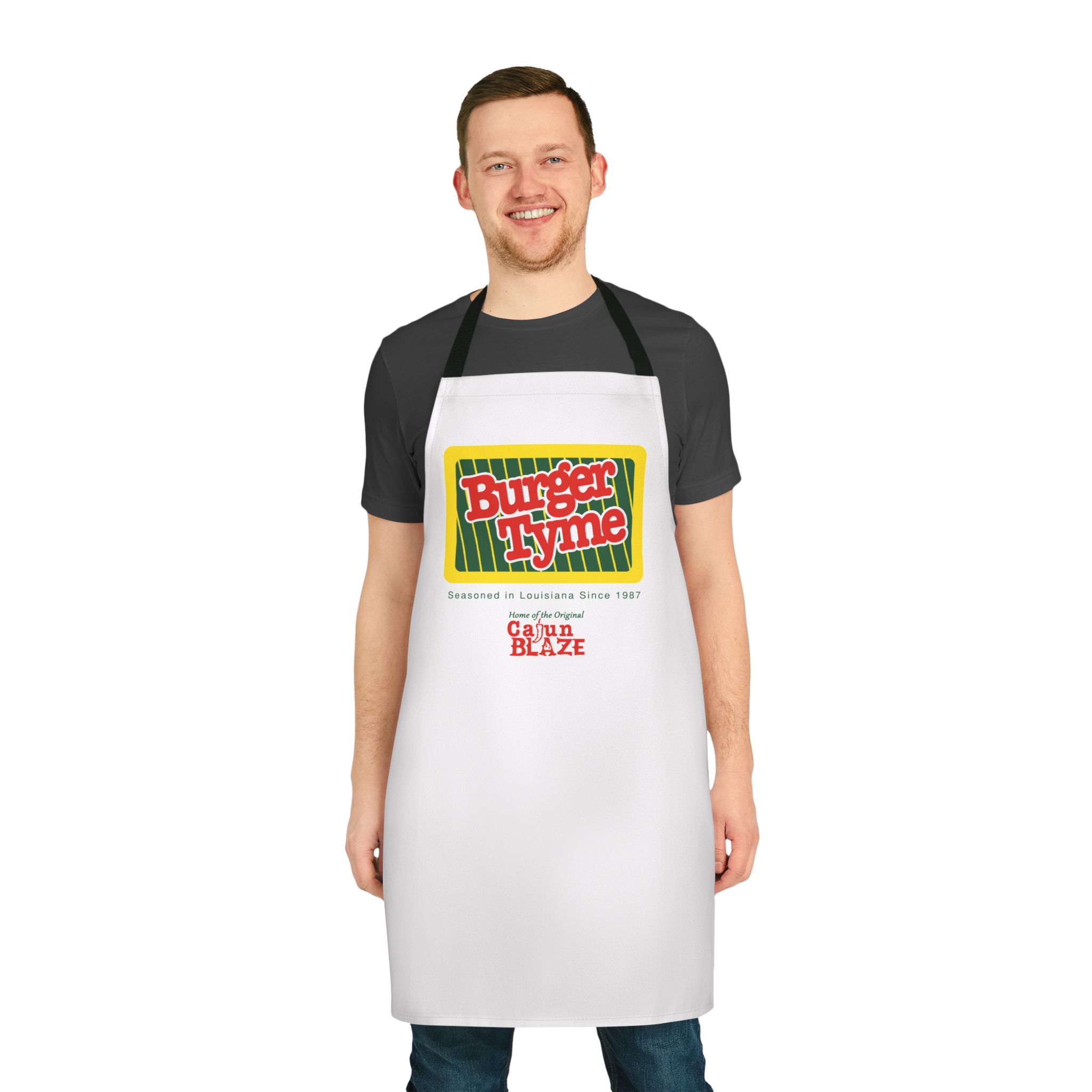 Burger Tyme Kitchen Apron: Home of the Original Cajun Blaze - Image 4