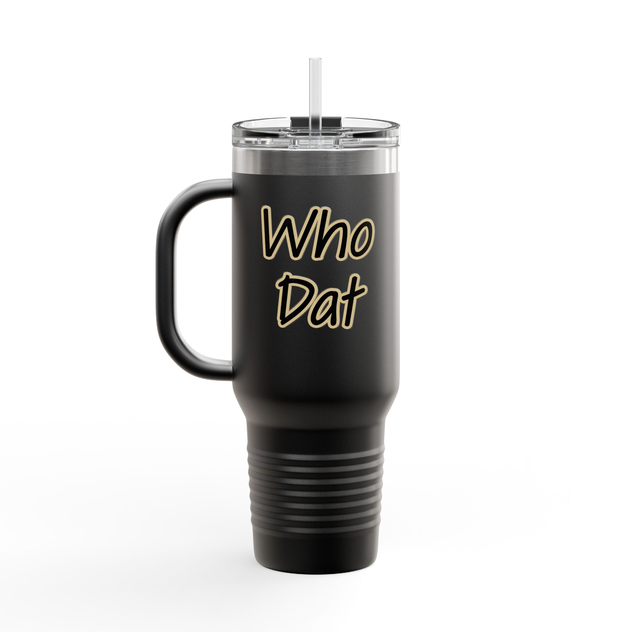 Insulated 40oz Travel Tumbler: Black n Gold Fleur-de-Lis (available in multiple colors) - Image 11