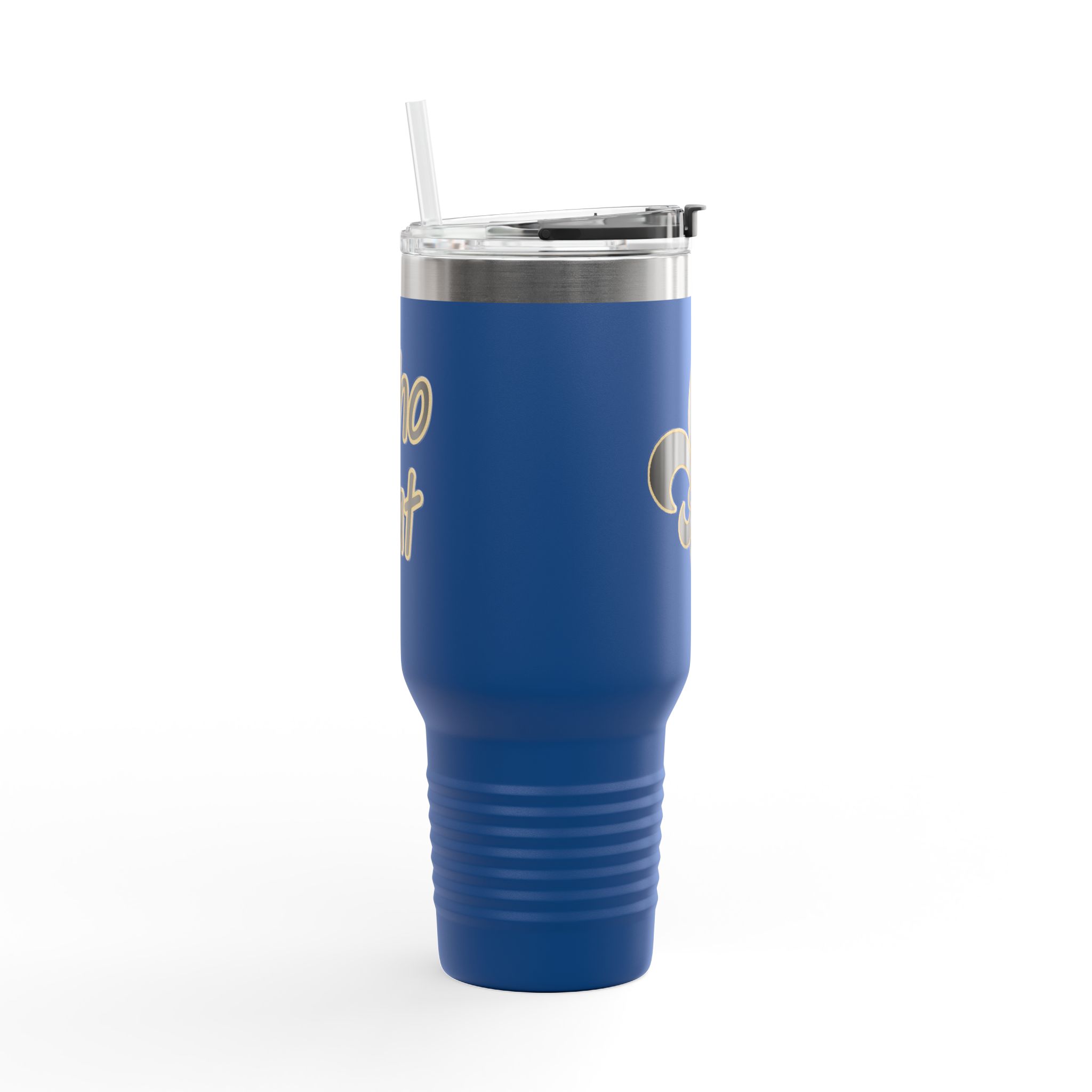 Insulated 40oz Travel Tumbler: Black n Gold Fleur-de-Lis (available in multiple colors) - Image 28
