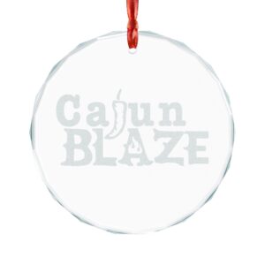 Cajun Blaze Engraved Crystal Ornament