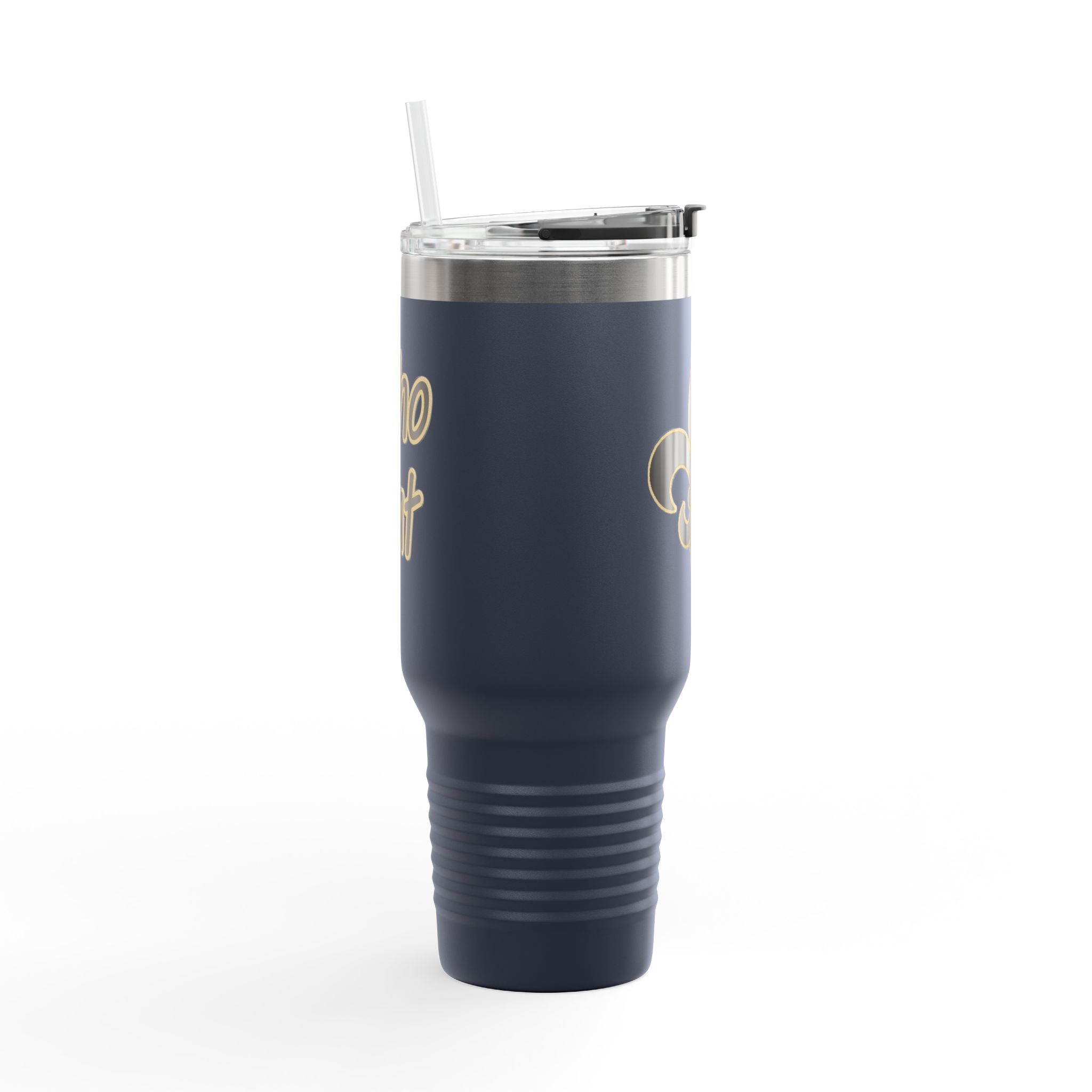Insulated 40oz Travel Tumbler: Black n Gold Fleur-de-Lis (available in multiple colors) - Image 32