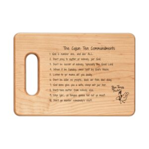 Engraved Wooden Cutting Board: Cajun Ten Commandments