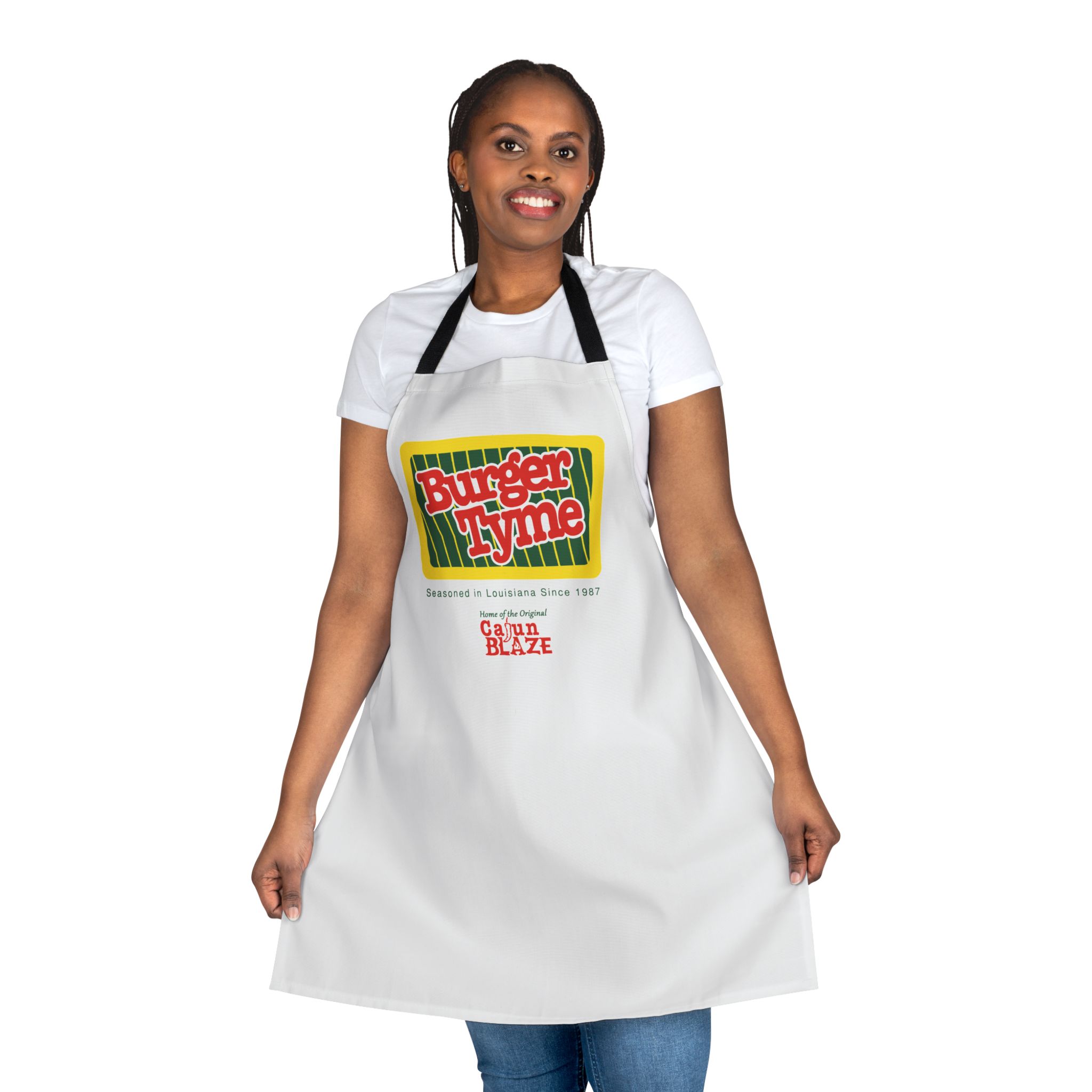 Burger Tyme Kitchen Apron: Home of the Original Cajun Blaze - Image 2