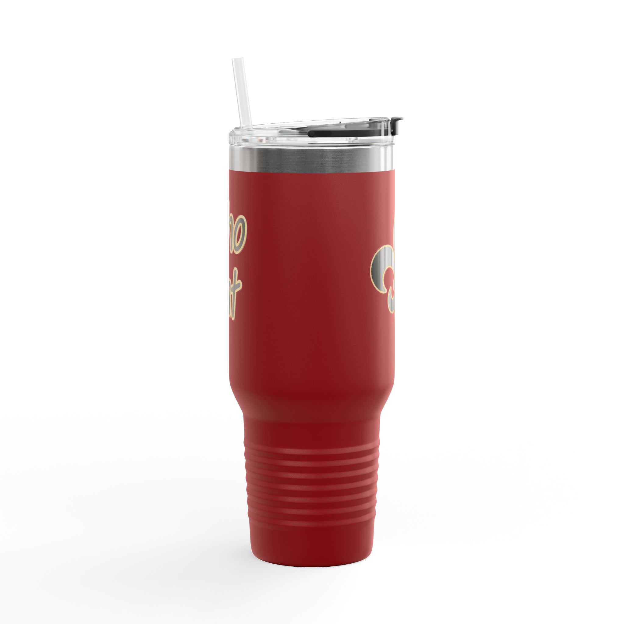 Insulated 40oz Travel Tumbler: Black n Gold Fleur-de-Lis (available in multiple colors) - Image 8