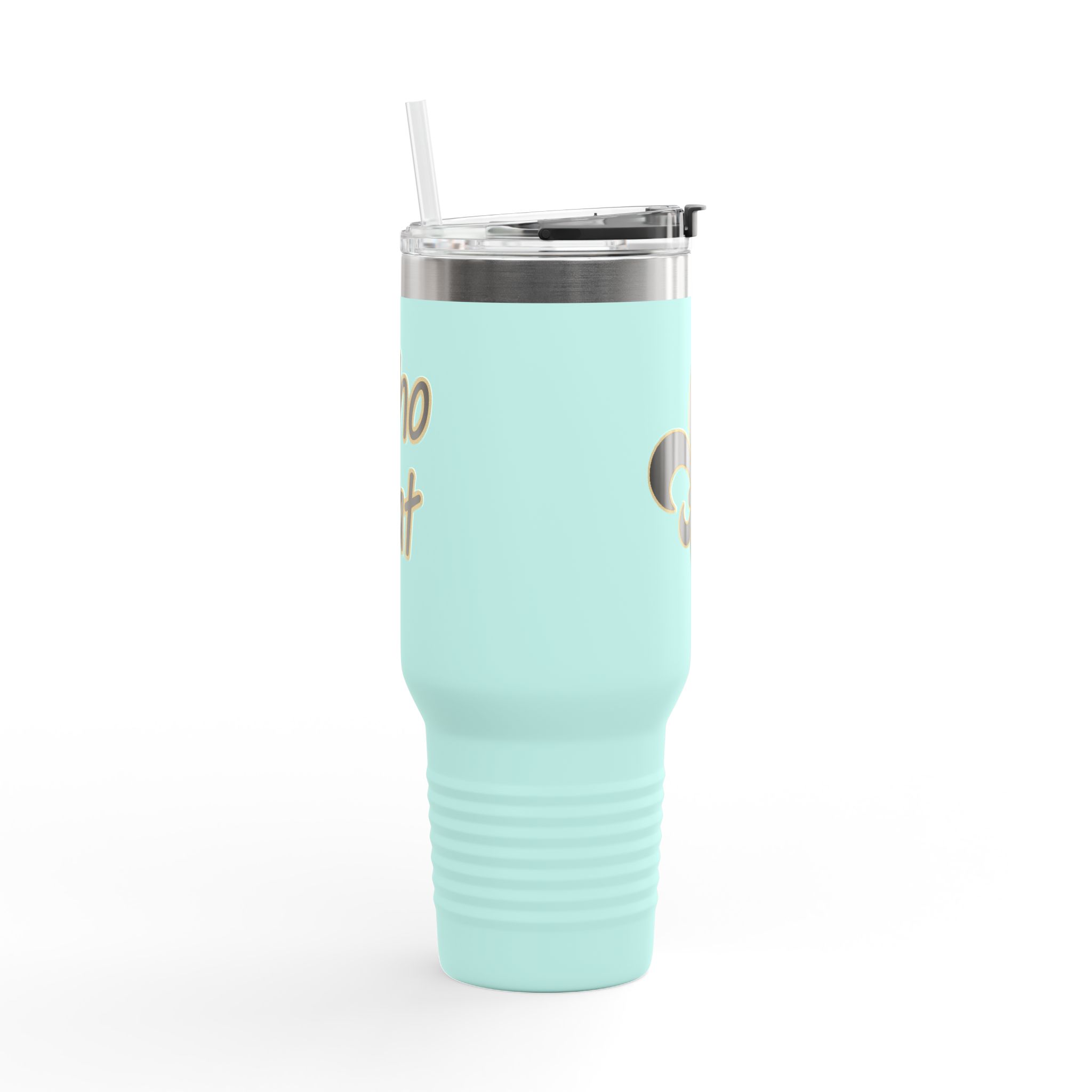 Insulated 40oz Travel Tumbler: Black n Gold Fleur-de-Lis (available in multiple colors) - Image 24