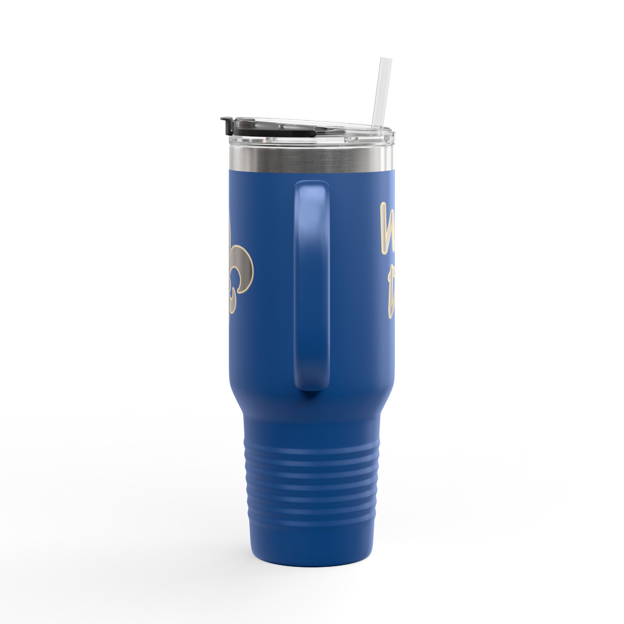 Insulated 40oz Travel Tumbler: Black n Gold Fleur-de-Lis (available in multiple colors) - Image 29