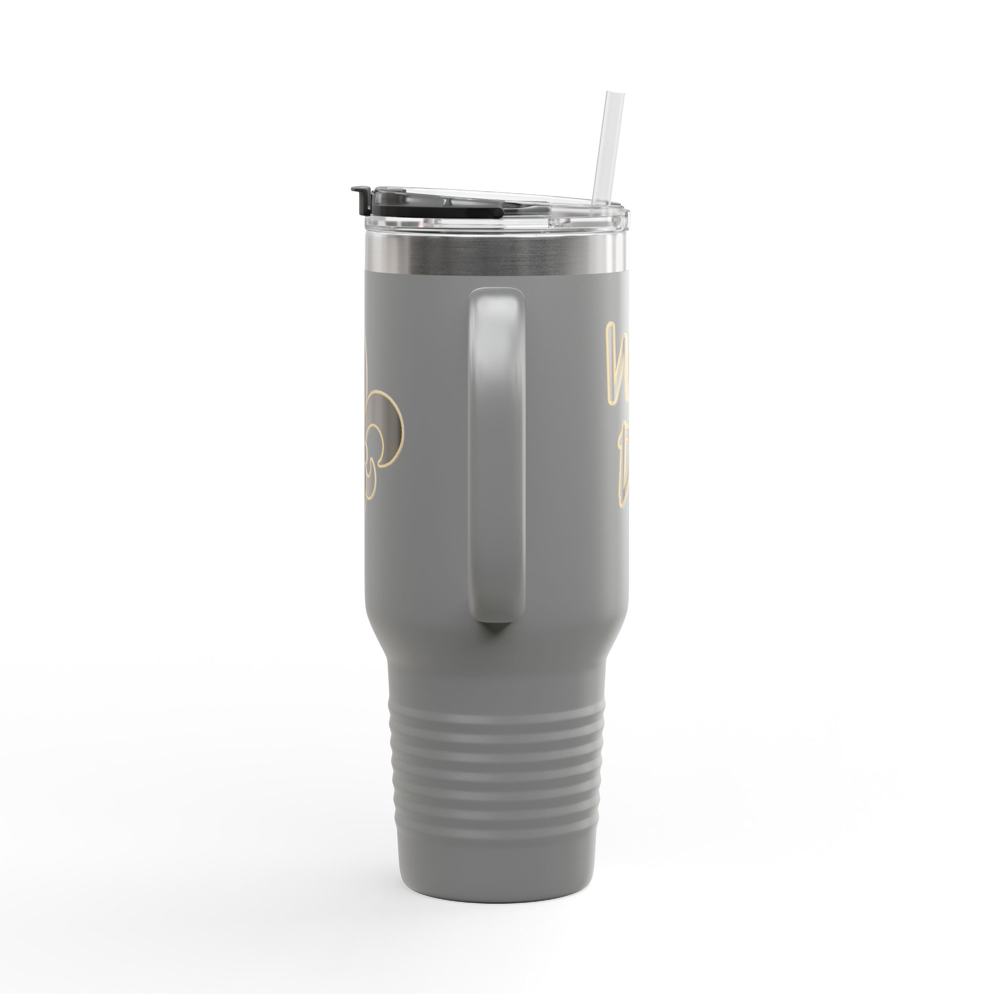Insulated 40oz Travel Tumbler: Black n Gold Fleur-de-Lis (available in multiple colors) - Image 21