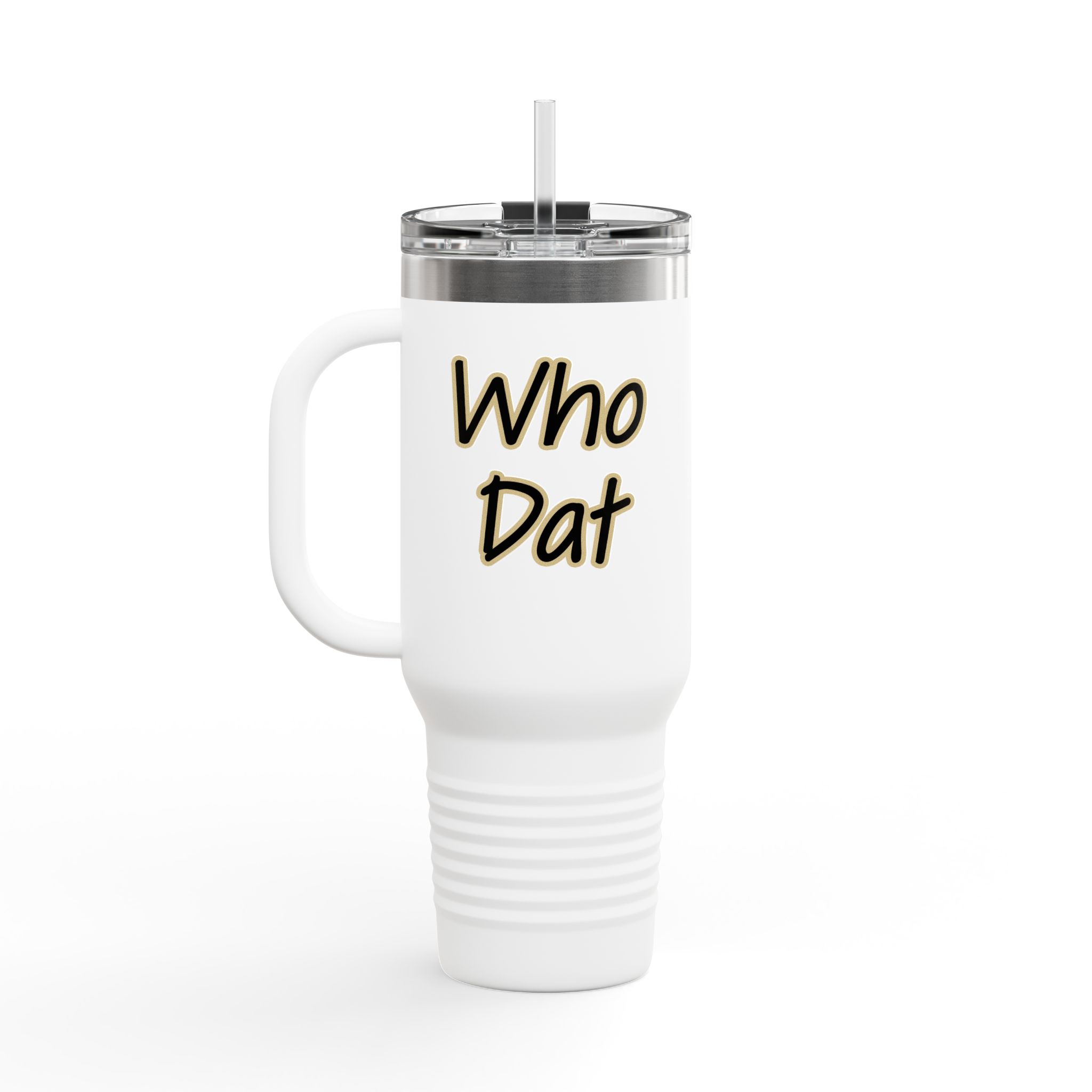 Insulated 40oz Travel Tumbler: Black n Gold Fleur-de-Lis (available in multiple colors) - Image 3