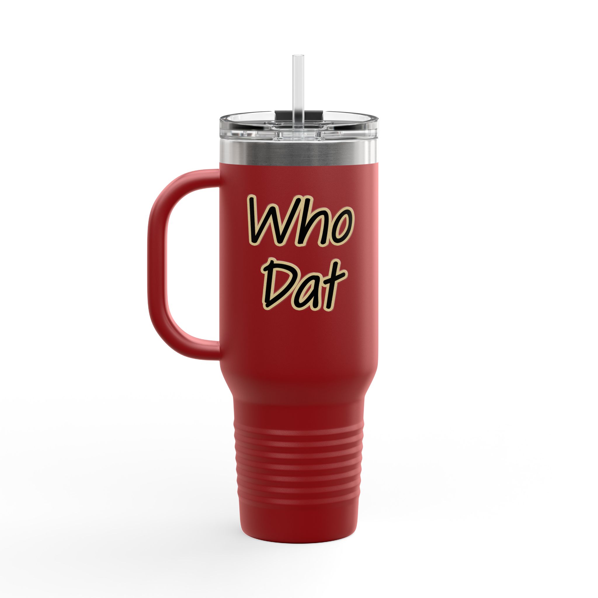 Insulated 40oz Travel Tumbler: Black n Gold Fleur-de-Lis (available in multiple colors) - Image 7